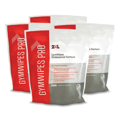 Gym Wipes Professional, 1-Ply, 6 x 8, Unscented, White, 700/