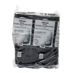 Insulated Foam Hinged Lid Containers, 3 Compartments, 7.96 x