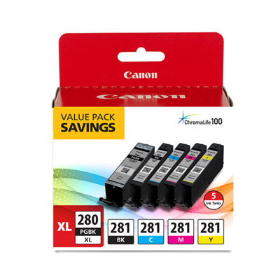 2021c007 (cli-281; Pgi-280 Xl) Chromalife100+ Ink, Black Xl/