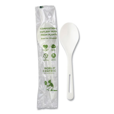 TPLA Wrapped Cutlery, Soup Spoon, Plastic, Light Beige, 750/