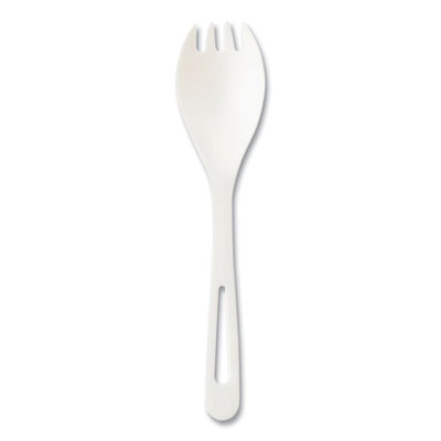 TPLA Bulk Cutlery, Spork, Plastic, Light Beige, 1,000/Carton