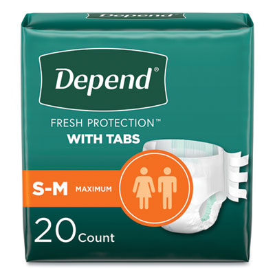 Incontinence Protection with Tabs, Small/Medium, 19" to 34"