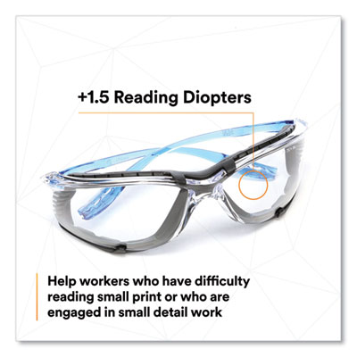 Virtua CCS Protective Eyewear with Foam Gasket, 1.5+ Diopter