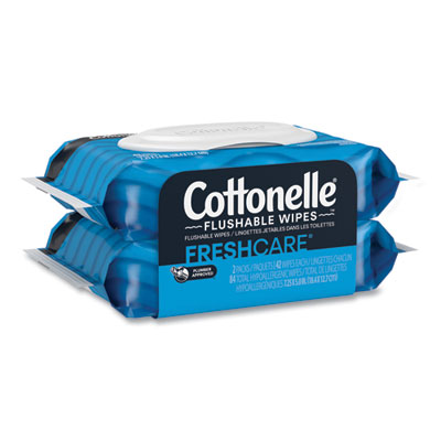 Fresh Care Flushable Cleansing Cloths, 1-Ply, 3.73 x 5.5, Wh