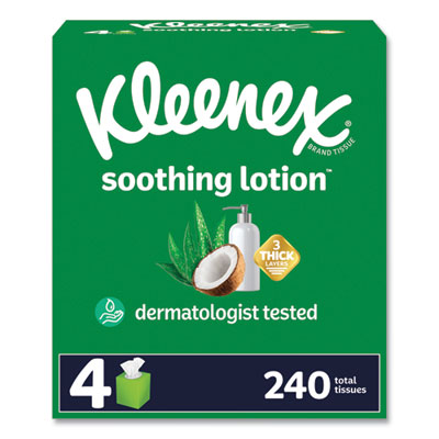 Soothing Lotion Facial Tissue, 3-Ply, White, 60 Sheets/Box,