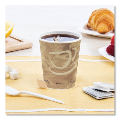 Single Sided Poly Paper Hot Cups, 10 Oz, Mistique Design, 50