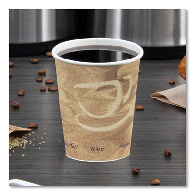 Single Sided Poly Paper Hot Cups, 10 Oz, Mistique Design, 50
