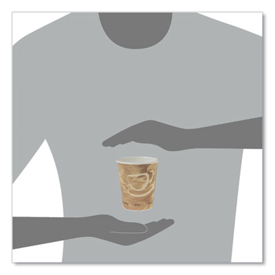 Single Sided Poly Paper Hot Cups, 10 Oz, Mistique Design, 50