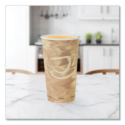 Single Sided Poly Paper Hot Cups, 20 Oz, Mistique Design, 40