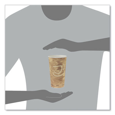 Single Sided Poly Paper Hot Cups, 20 Oz, Mistique Design, 40