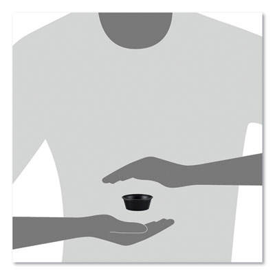 Portion Containers, 1.5 oz, Plastic, Black, 250/Bag, 10 Bags