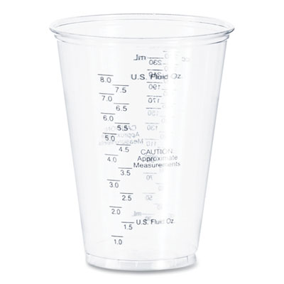 PET Graduated Medical and Dental Cups, 10 oz, Plastic, Clear