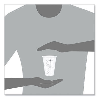 PET Graduated Medical and Dental Cups, 10 oz, Plastic, Clear