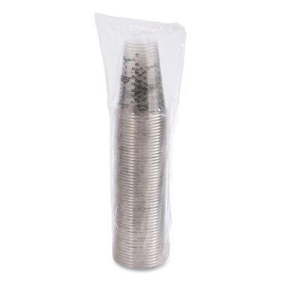 PET Graduated Medical and Dental Cups, 10 oz, Plastic, Clear