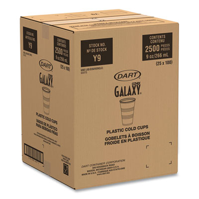 High-Impact Polystyrene Cold Cups, 9 oz, Plastic, Translucen