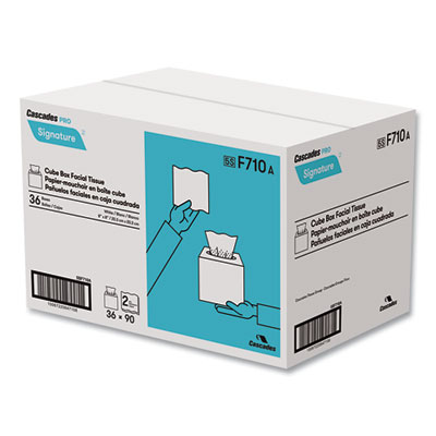 Signature Facial Tissue, Cube Box, 2-Ply, White, 90 Sheets/B
