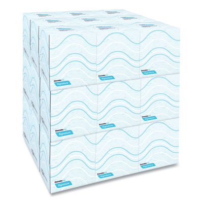 Signature Facial Tissue, Cube Box, 2-Ply, White, 90 Sheets/B