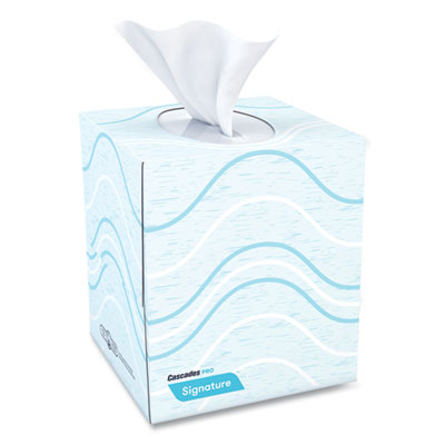 Signature Facial Tissue, Cube Box, 2-Ply, White, 90 Sheets/B