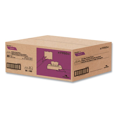 Select Flat Box Facial Tissue, 2-Ply, White, 100 Sheets/box,