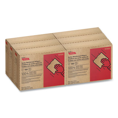 Tuff-Job Scrim Reinforced Wipers, 4-Ply, 9.75 x 16.75, White