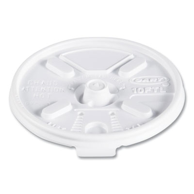 Lift n Lock Plastic Hot Cup Lids, Fits 10 oz Hot Cups, Whit
