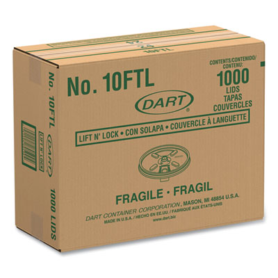 Lift n' Lock Plastic Hot Cup Lids, Fits 10 oz Hot Cups, Whit