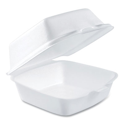 Foam Hinged Lid Containers, 5.38 X 5.5 X 2.88, White, 500/ca