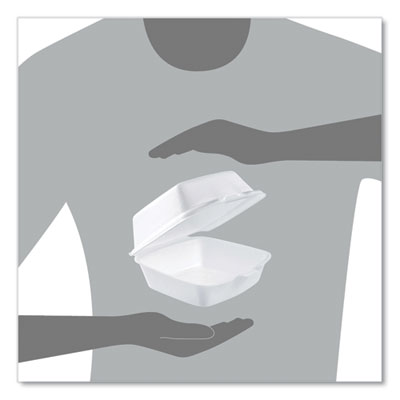 Foam Hinged Lid Containers, 5.38 X 5.5 X 2.88, White, 500/ca