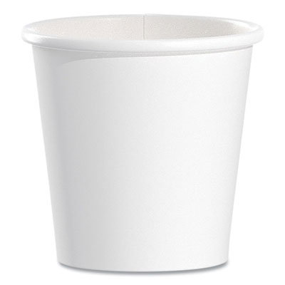 Single-Sided Poly Paper Hot Cups, 4 oz, White, 50 Bag, 20 Ba