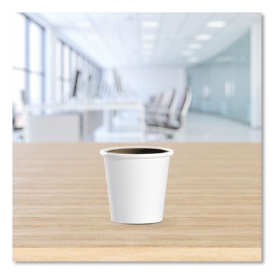 Single-Sided Poly Paper Hot Cups, 4 oz, White, 50 Bag, 20 Ba