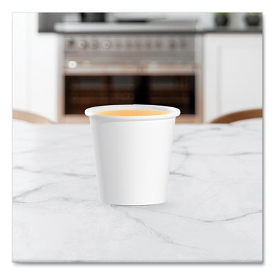 Single-Sided Poly Paper Hot Cups, 4 oz, White, 50 Bag, 20 Ba
