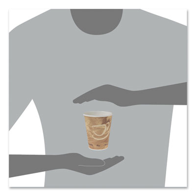 Mistique Polycoated Hot Paper Cups, 8 oz, Brown, 50/Sleeve,