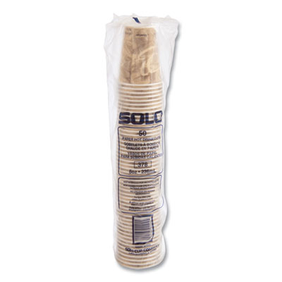 Mistique Polycoated Hot Paper Cups, 8 oz, Brown, 50/Sleeve,