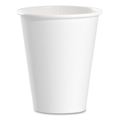 Single-Sided Poly Paper Hot Cups, 8 Oz, White, 50/bag, 20 Ba