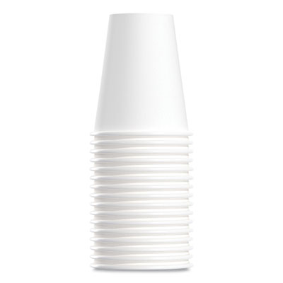 Single-Sided Poly Paper Hot Cups, 8 Oz, White, 50/bag, 20 Ba