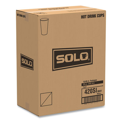 Single-Sided Poly Paper Hot Cups, 20 oz, Bistro Design, 600/