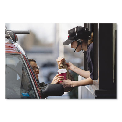 Single-Sided Poly Paper Hot Cups, 20 oz, Bistro Design, 600/