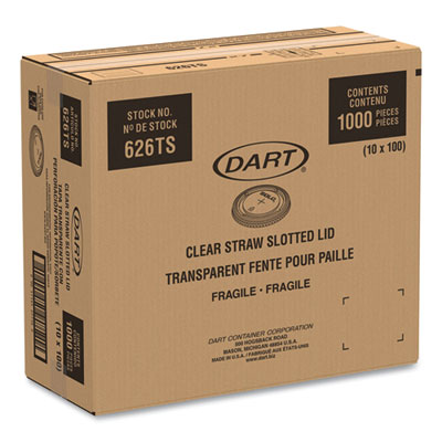 PETE Flat Straw-Slot Cold Cup Lids, Fits 16 oz to 24 oz Cold