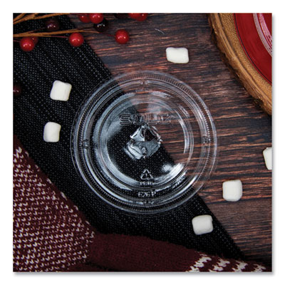 PETE Flat Straw-Slot Cold Cup Lids, Fits 16 oz to 24 oz Cold