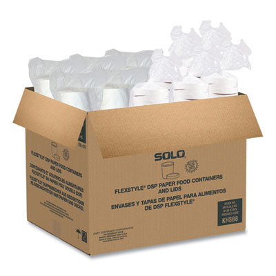 Flexstyle Double Poly Food Combo Packs, 8 oz, White, Paper,