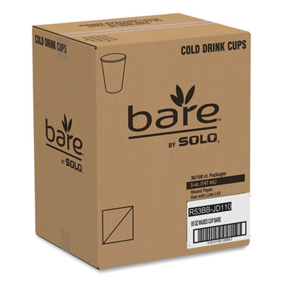 Bare Eco-Forward Paper Cold Cups, ProPlanet Seal, 5 oz, Gree
