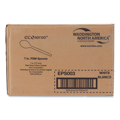 EcoSense Renewable Plant Starch Cutlery, Spoon, Plastic, Cre