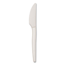 EcoSense Renewable Plant Starch Cutlery, Knife, Plastic, Cre