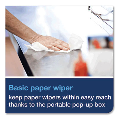 Basic Paper Wiper, 1-Ply, 9 x 10.5, White, 250/Box, 24 Boxes