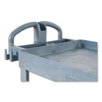 BRUTE Heavy-Duty Ergo Handle Utility Cart, Plastic, Two Shel