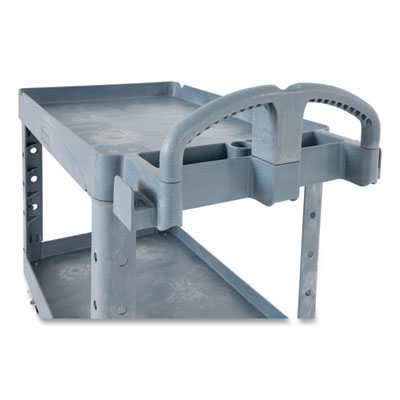 BRUTE Heavy-Duty Ergo Handle Utility Cart, Plastic, Two Shel