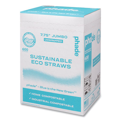 Marine Biodegradable Straws, 7.75", Ocean Blue,  6,000/Carto