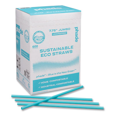 Marine Biodegradable Straws, 7.75", Ocean Blue,  6,000/Carto