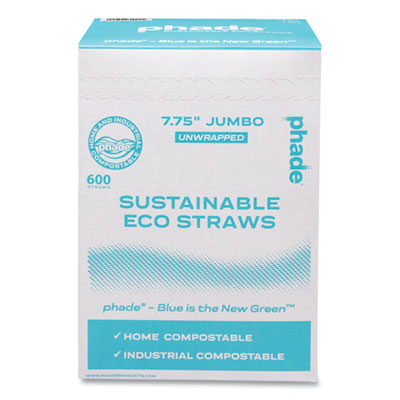 Marine Biodegradable Straws, 7.75", Ocean Blue,  6,000/Carto