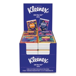On The Go Packs Facial Tissues, 3-Ply, White, 10 Sheets/Pouc